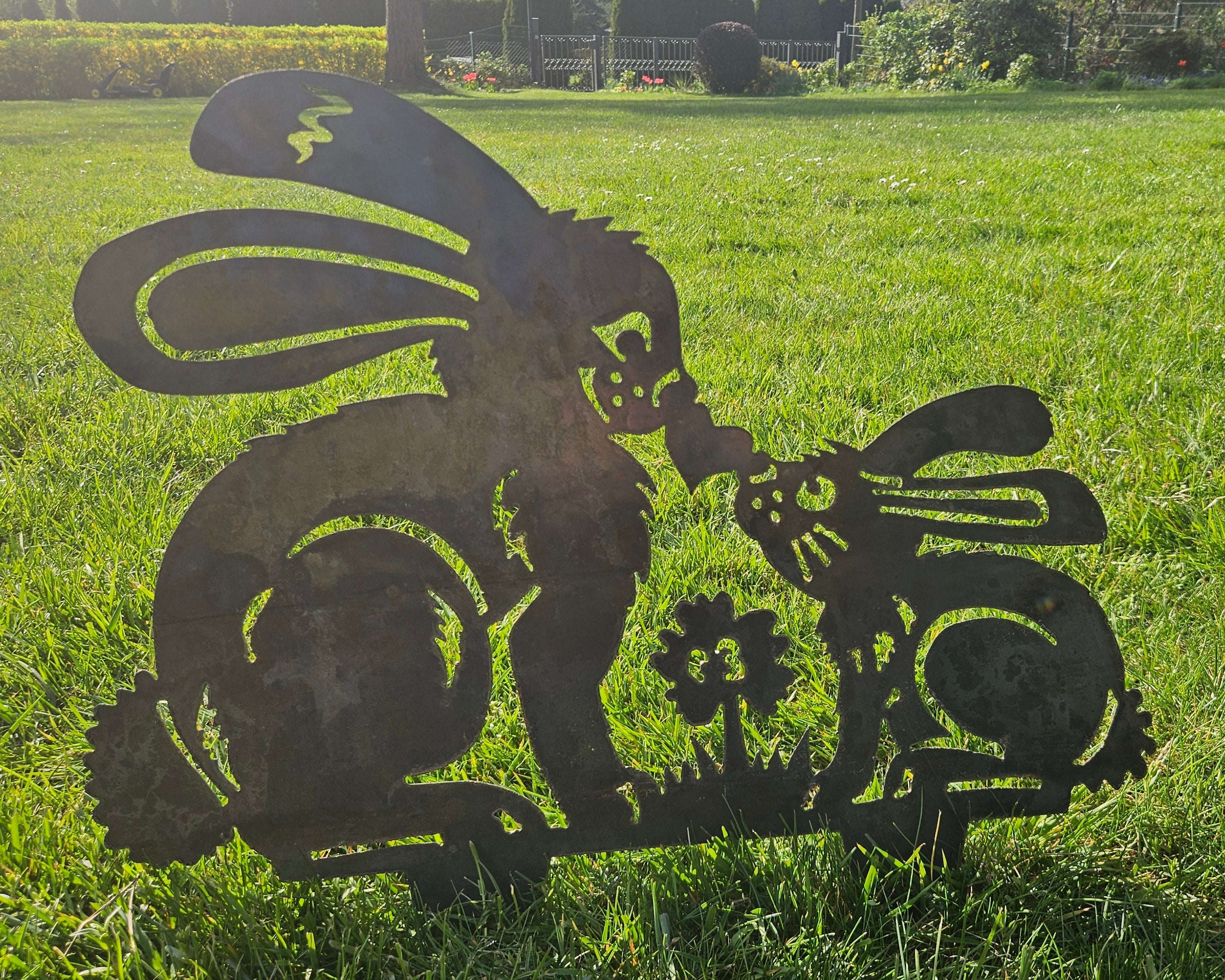 Gartenstecker "Osterhasen" - 2mm Cortenstahl (Edelrost)