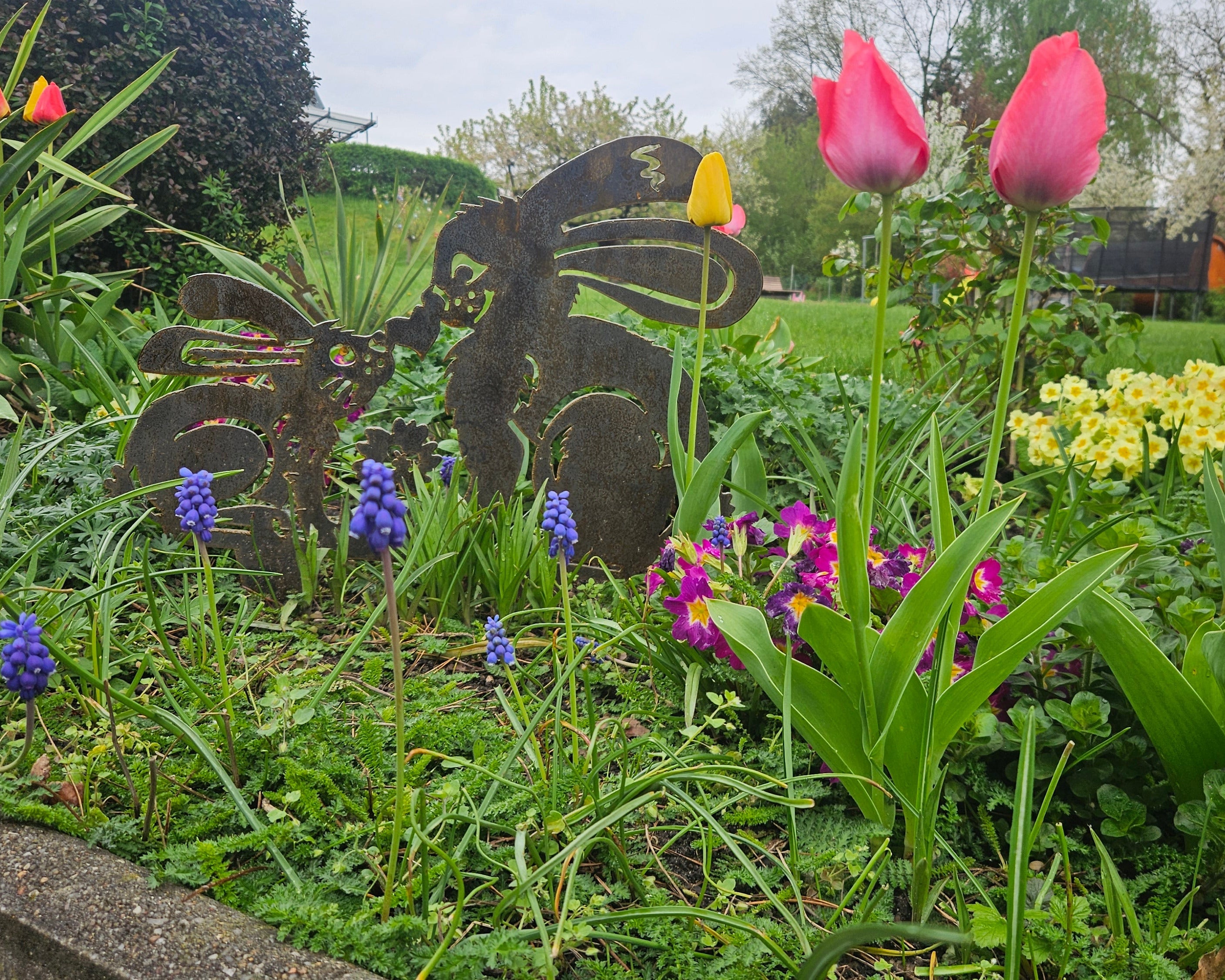 Gartenstecker "Osterhasen" - 2mm Cortenstahl (Edelrost)