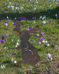 Gartenstecker "Osterhase mit Schmetterling" - 2mm Cortenstahl (Edelrost)