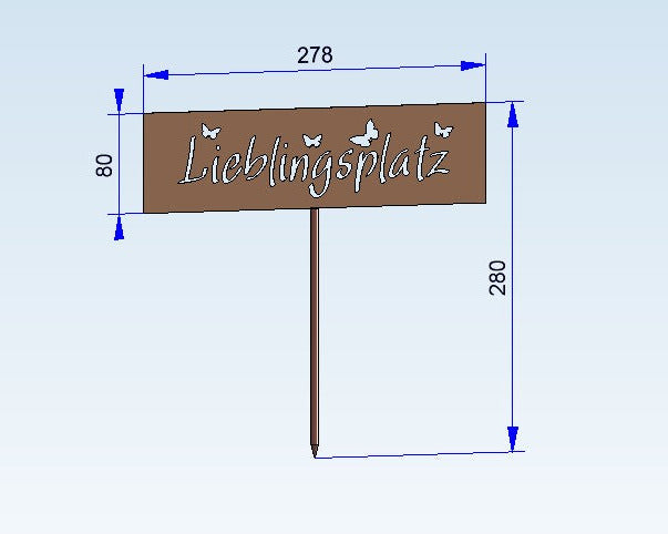 Gartenstecker "Lieblingsplatz" – 2 mm Cortenstahl (Edelrost)