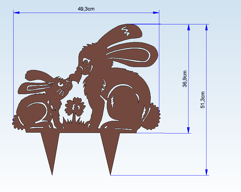 Gartenstecker "Osterhasen" - 2mm Cortenstahl (Edelrost)
