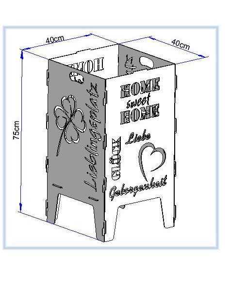 Feuertonne „Home sweet Home“